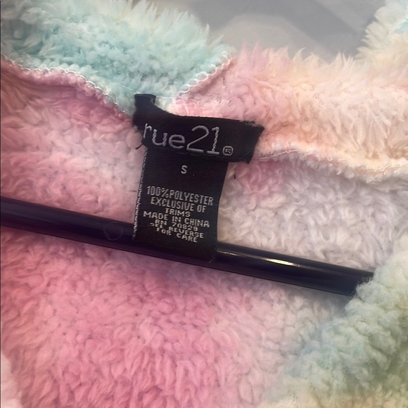 Colorful Tie-Dye Fleece Zip-Up Romper hooded - Picture 2 of 3